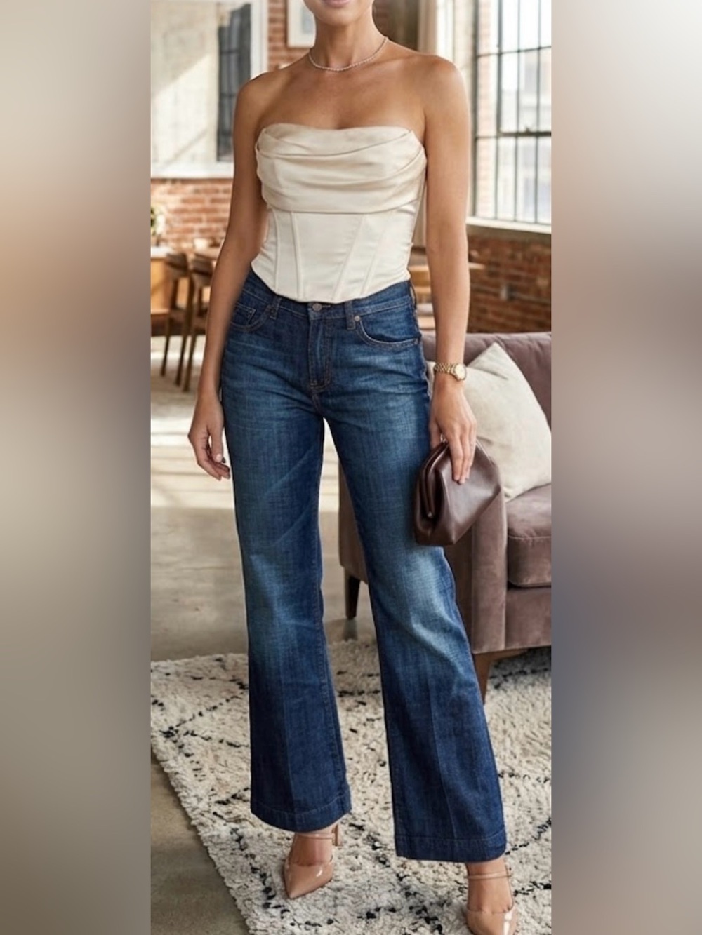 NEW 7 For All Mankind Blue Flare Jeans